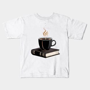 book and cup of coffee Kids T-Shirt